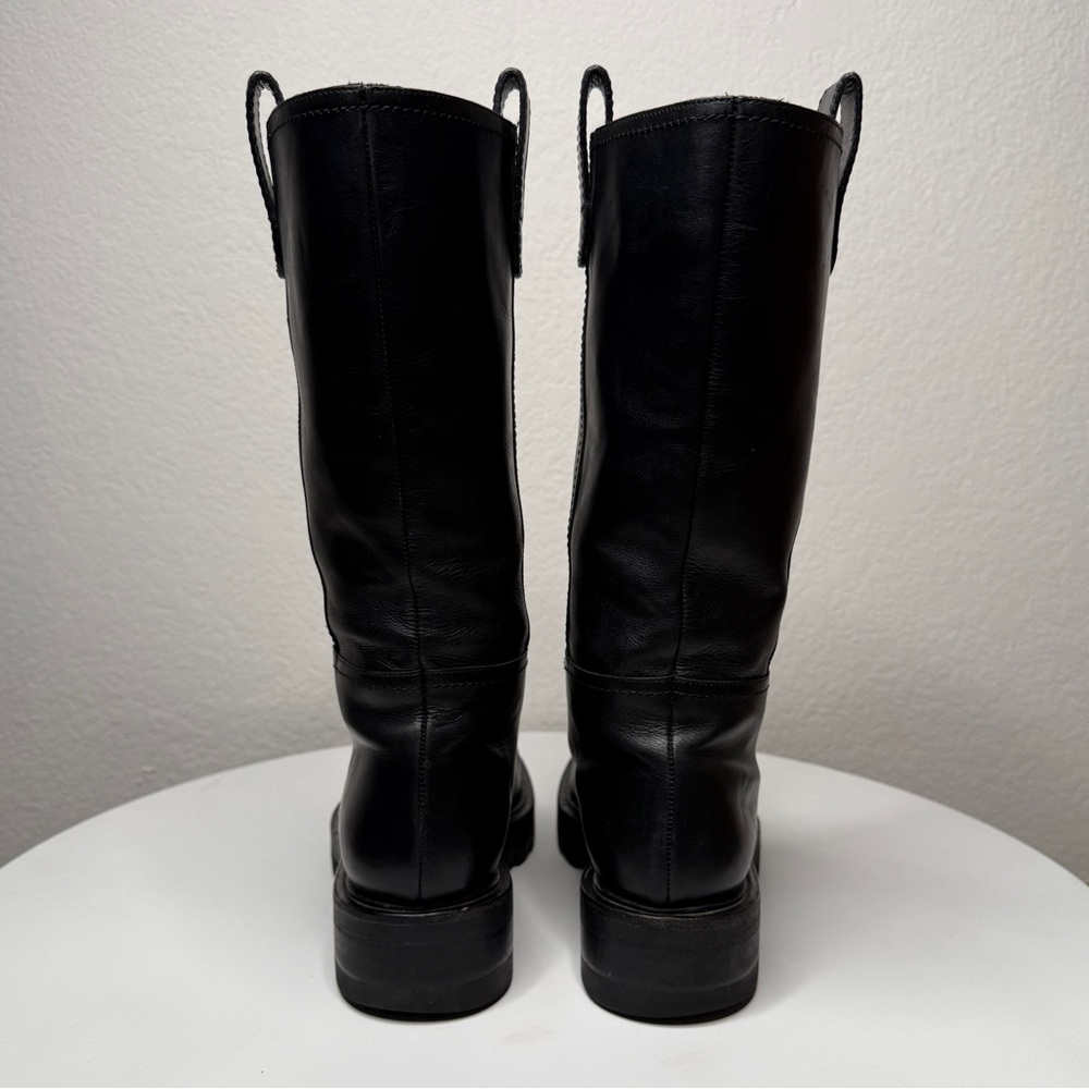 Tamara Mellon Easy Rider Black Leather Mid Calf Pull On Boots Size 6 - Picture 5 of 9